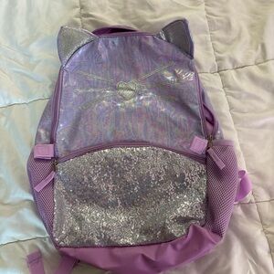 Purple Cat Ear Backpack with Silver Accents